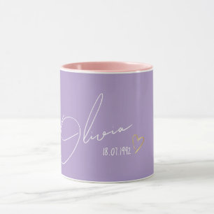 Mug Élégant et minimaliste Nom personnalisé Moderne Ca