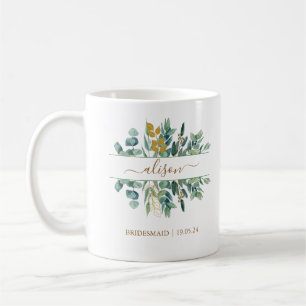 Mug Élégant Eucalyptus Bridesmaid Keepsaké cadeau
