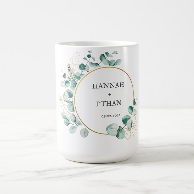 Mug Élégant Eucalyptus Végétal Doré Personnalisé   (Centre)