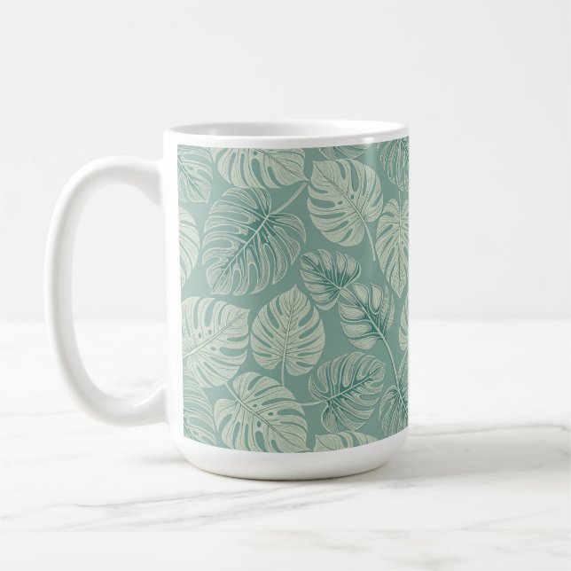 Mug Elegant Exotic Painted Monsteras (Gauche)