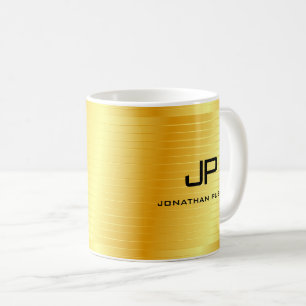 Mug Élégant Faux Gold Monogramme Modèle