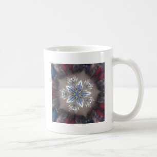 Mug Élégant Festif Star de Noël Bleu brillant Blanc