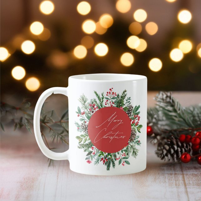 Mug Élégant feuillage de Noël (Créateur téléchargé)
