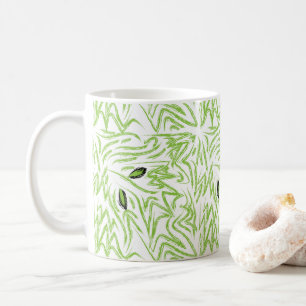 Mug Elégant Feuilles vert aquarelle
