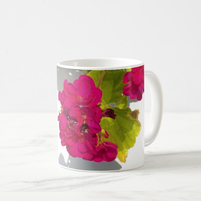 Mug Élégant Fleur rose profond Géranium rose (Devant droit)