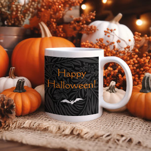 Mug Élégant floral botanique noir Halloween