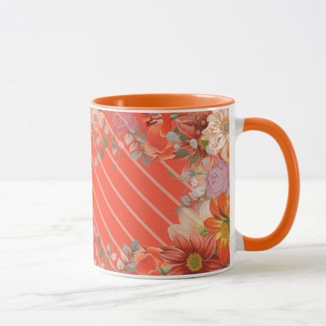 Mug Élégant floral rustique (Droite)