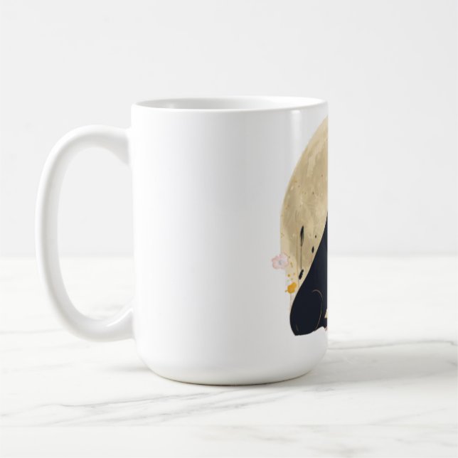 Mug Élégant Frenchie Jardin Clair de Lune Silhouette (Gauche)