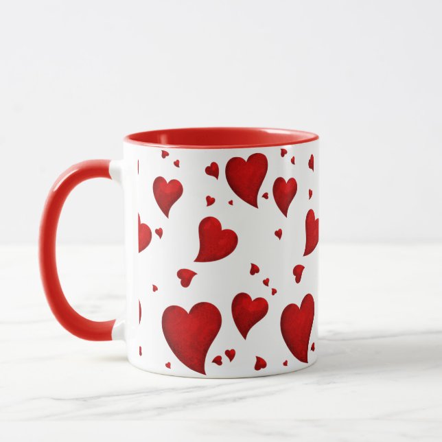Mug Elégant Glam élégant Red Heart valentine's tendanc (Gauche)