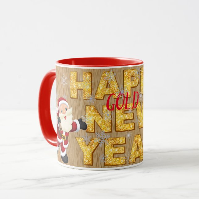 Mug Elégant Gold Happy Holidays (Devant gauche)