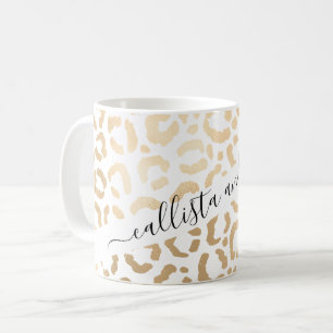 Mug Elegant Gold White Leopard Cheetah Animal Print