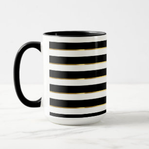 Mug Elégant Grille Noir Blanc