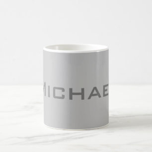 Mug Élégant Gris rétro Gris Votre Nom