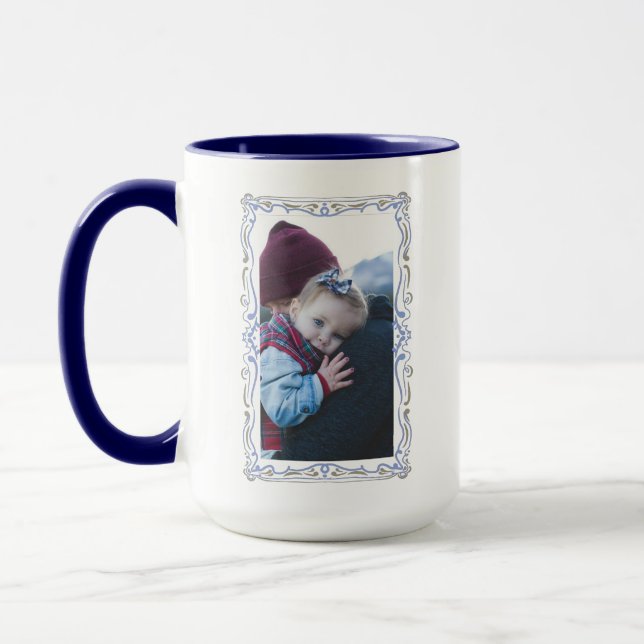 Mug Elegant Hand Drawn Frame Custom Image (Gauche)