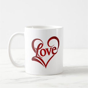 Mug Elégant Heureuse Sainte-Valentin Red Heart Coffee