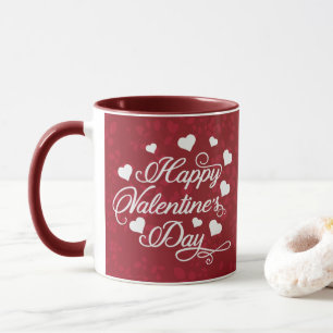 Mug Élégant Heureuse Sainte-Valentin rouge Parties sci