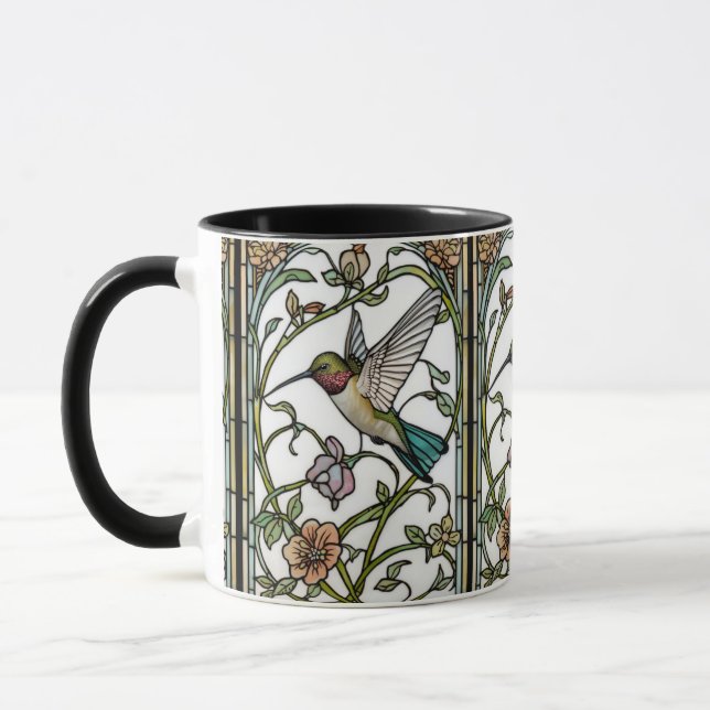 Mug Elegant hummingbird artwork botanical boho chic (Gauche)