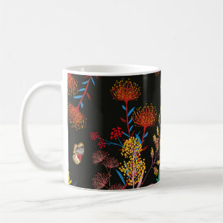 Mug Élégant jardin fleuri et papillons dans