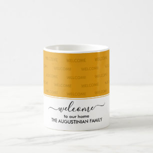 Mug Elégant Jaune BIENVENUE À NOTRE MAISON Invité