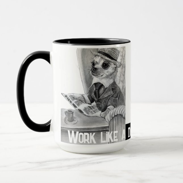 Mug Elégant journal de lecture de chihuahua (Gauche)