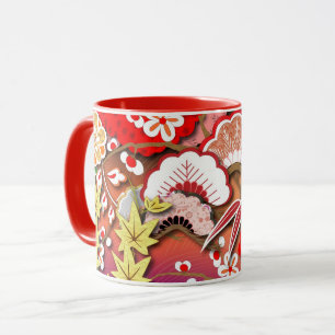 Mug Élégant Kimono d'automne japonais