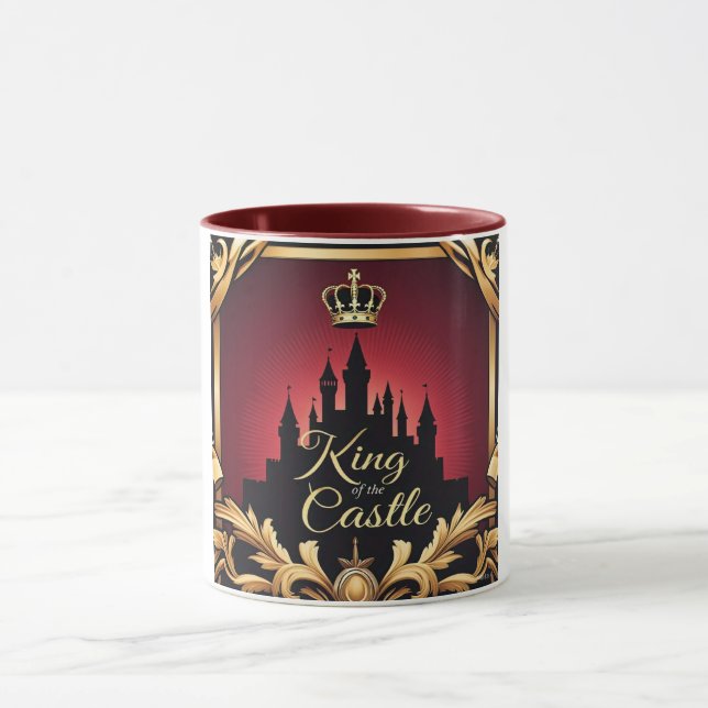 Mug Elégant King Castle Silhouette Design Papa (Centre)
