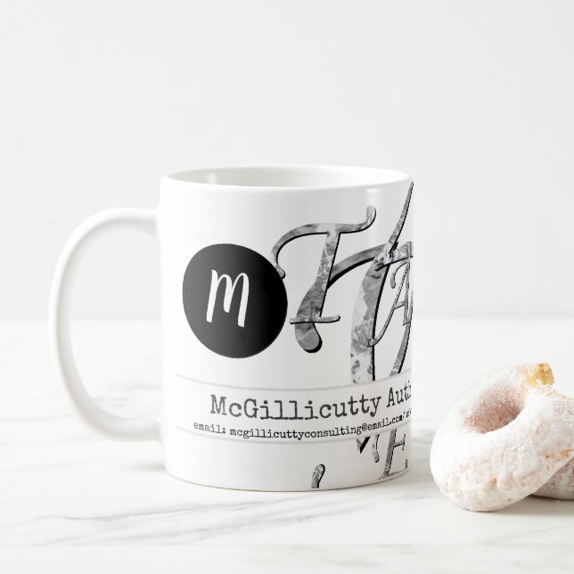 Mug Élégant lettrage pour entreprise personnalisé (Avec donut)