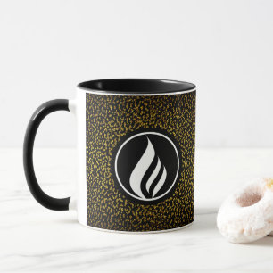Mug Élégant logo personnalisé points dorés noir