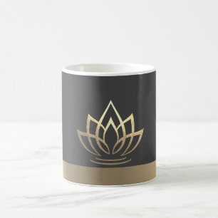 Mug Elégant Lotus Or, Yoga