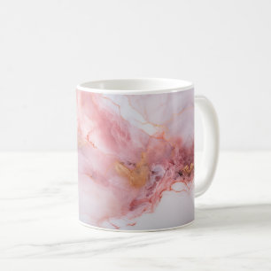Mug Élégant marbre rose et or