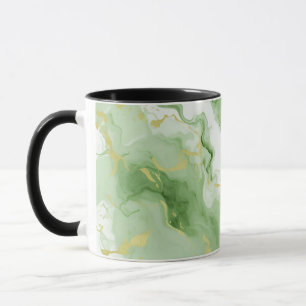 Mug Elégant Marbre Vert Faux Gold Parties scintillant 