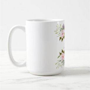 Mug Élégant Mariage de gerbes de fleurs rose 25e