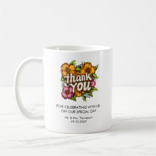 Mug Élégant Mariage de Merci Floral Personnalisé