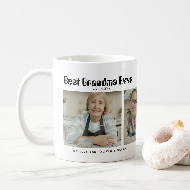 Mug Élégant Meilleure Grand-mère Jamais 3 Collage de P (Avec donut)