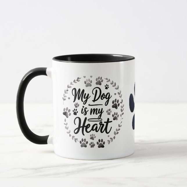 Mug Élégant mélange Empreinte de patte (11oz) (Gauche)