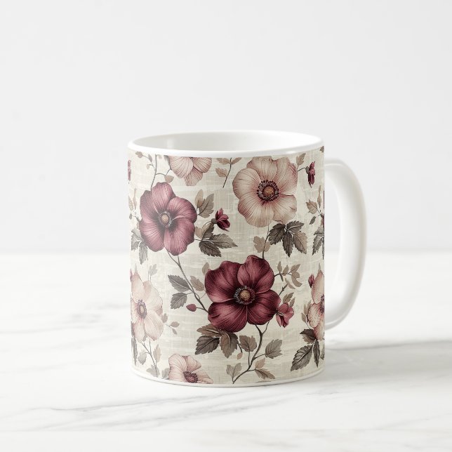 Mug Élégant Mignon Sophistiqué Rustique Romantique Flo (Devant droit)