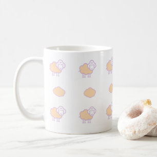 Mug Elégant Mignonne Mouton Rose Avec Nuages Motif
