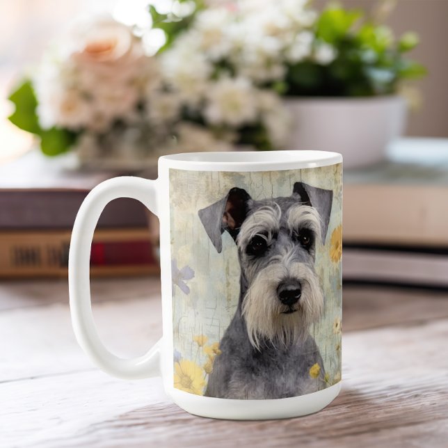 Mug Élégant Mini Schnauzer (Add some cuteness to your morning coffee with this pretty Schnauzer mug.)