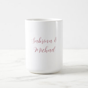 Mug Élégant minimaliste calligraphie Rose or blanc