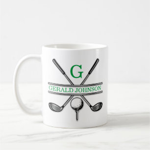Mug Élégant Minimaliste Monogramme de Golf personnalis