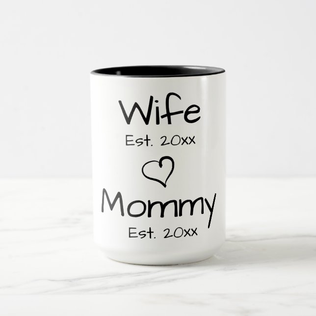 Mug Élégant minimaliste personnalisent Femme et maman  (Centre)