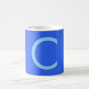 Mug Élégant Minimaliste Professionnel Monogrammé Bleu
