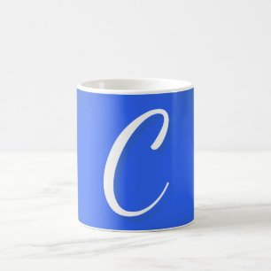 Mug Élégant Minimaliste Professionnel Monogrammé Bleu