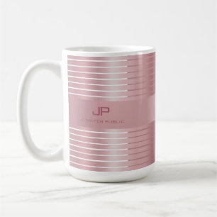 Mug Élégant Modèle d'or Rose Monogramme Moderne et 