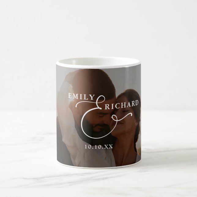 Mug Elegant Modern Couple Photo (Centre)