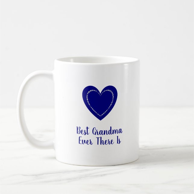 Mug Elégant, moderne et mignon Coeur Art Deep Blue (Gauche)