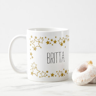 Mug Élégant mok avec son propre nom et ses étoiles