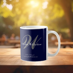 Mug Elégant Monogram Chic Professional Realtor Café