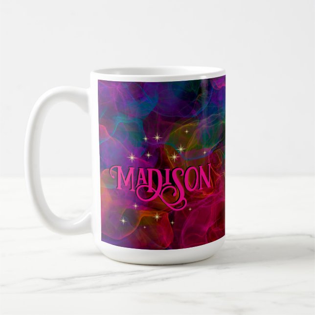 Mug Élégant monogramme de fumée éclatante colorée (Gauche)