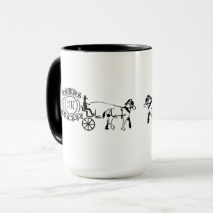 Mug Élégant monogramme de Mariage tiré à cheval